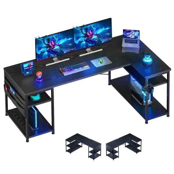 YeTom l字デスク ゲーミングデスク デスク 幅150cm pcデスク コーナー