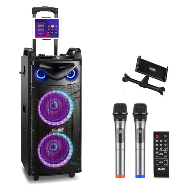 Moukey カラオケスピーカーセット ポータブルスピーカー 280W
