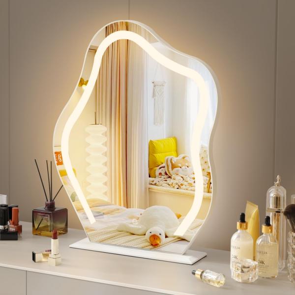 FENCHILIN 女優ミラー ハリウッドミラー 鏡 ライト付き 卓上 壁掛け