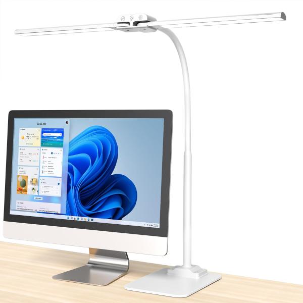 デスクライト LED電気スタンド 卓上ライト: 12Wダブル光源のスタンド