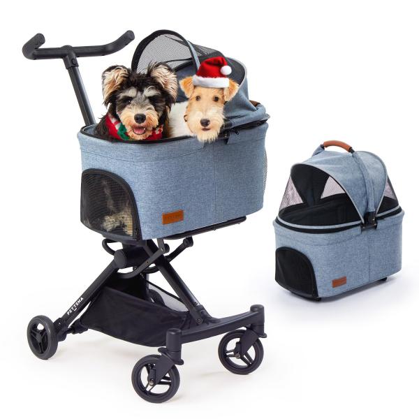 PETTENA ペットカート 分離型 犬用 バギー 猫 耐荷重20KG 史上最小折畳サイズ】PETTENA ペットカート 分離型 犬用 バギー 猫 耐