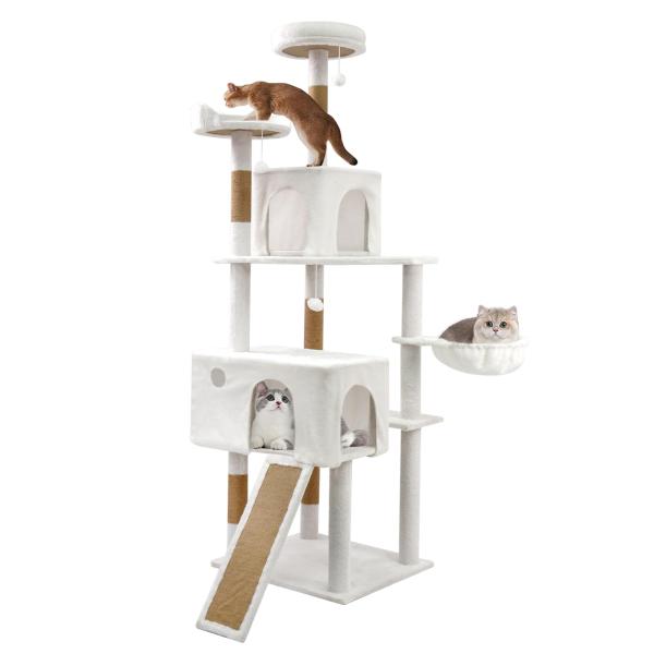 CozyMeow キャットタワー ハンモック 木製 スリムデザイン 大型猫用 老 Amazon | CozyMeow キャットタワー ハンモック 木製 スリム