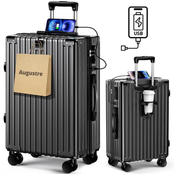 【商品概要】【2025新モデル・多機能な1台】2025年に業界高品質スーツケースが新登場！隠しフックとUSBポット付きで、スマートフォンやタブレットなどのデバイスを充電することができます、外出先でバッグや小物を掛けるのに便利です！。折り畳み...