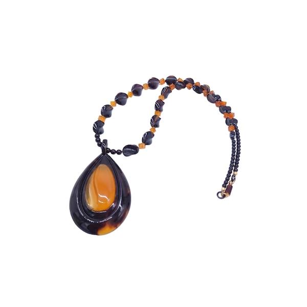 本べっ甲　 本鼈甲　花甲白甲　大ぶりデザイン　ネックレス　ヴィンテージ ヴィンテージ 本べっ甲 花甲 白甲 ネックレス チョーカー 本鼈甲