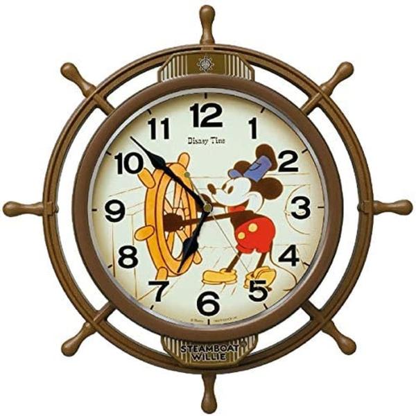 セイコークロック(Seiko Clock) 掛け時計 キャラクター ディズニーミッキーマウス 電波 アナログ 飾り振り子 茶 本体サイ