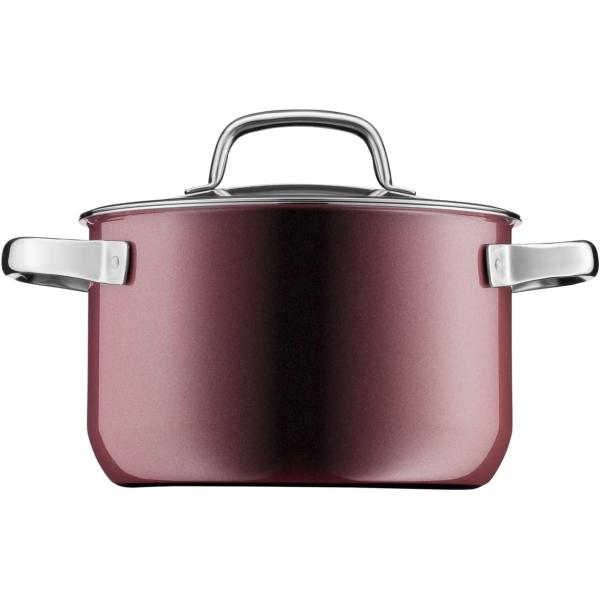 WMF (ヴェーエムエフ) 両手鍋 深型 20cm IH ガス火対応 無水調理 「フュージョンテック ミネラル ハイキャセロール RQ (ローズクォーツ)」 10年保証 ドイツ製