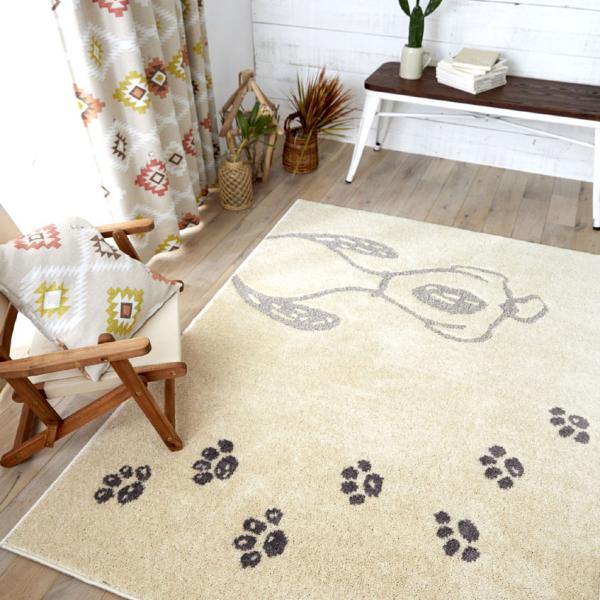 SNOOPY（スヌーピー） ピーナッツ カーペット ラグ ポウプリントラグ