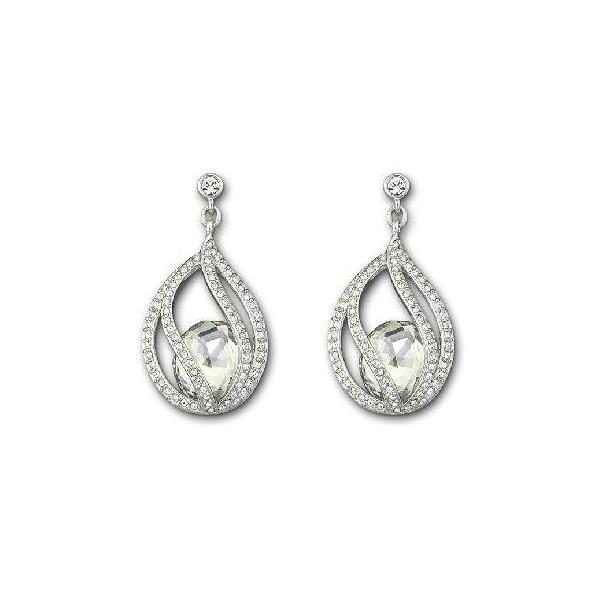 SWAROVSKIピアス Sublima ドロップピアス, クリスタル・パール, アシンメトリー