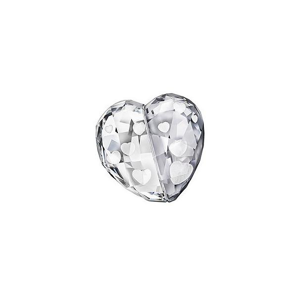 【美品】スワロフスキー 置物 ラブハート Mサイズ クリスタル 箱付き SWAROVSKI（スワロフスキー） 『Love Heart, Crystal Silver Shade, M