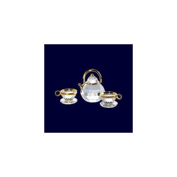 スワロフスキー Swarovski 置物 2004年 廃盤品 『ティーセット スワロフスキー Swarovski 置物 2004年 廃盤品 『ティーセット