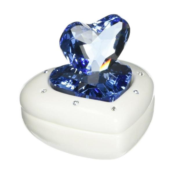 スワロフスキー Swarovski HEART BOX ジュエリーボックス ブルー
