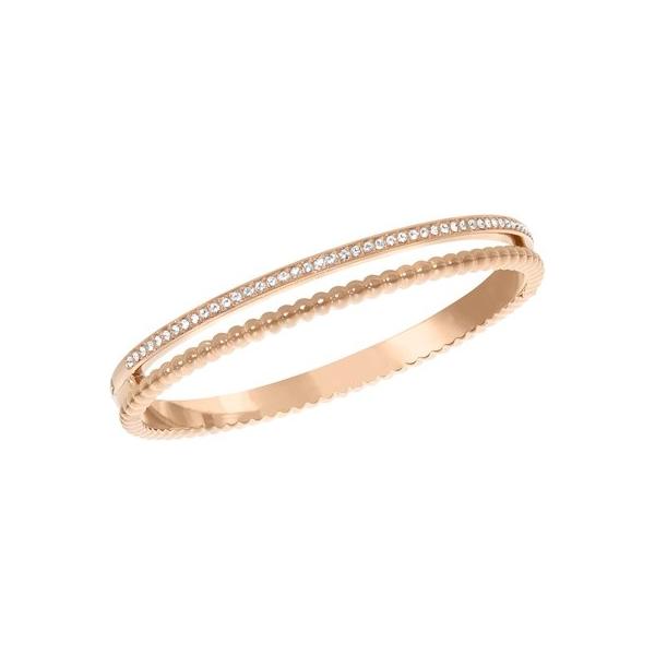 【未使用】スワロフスキー　ディスティンクト ナロウ バングル ローズゴールド Una バングル, クローバー, ピンク, ローズゴールドトーン