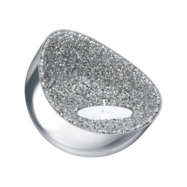 スワロフスキー Swarovski 『Minera キャンドルホルダー, Silver Tone