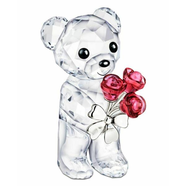 ◆スワロフスキー クリスベア バラの花　カップルSwarovski 置物 ◇スワロフスキー クリスベア バラの花 カップルSwarovski 置物