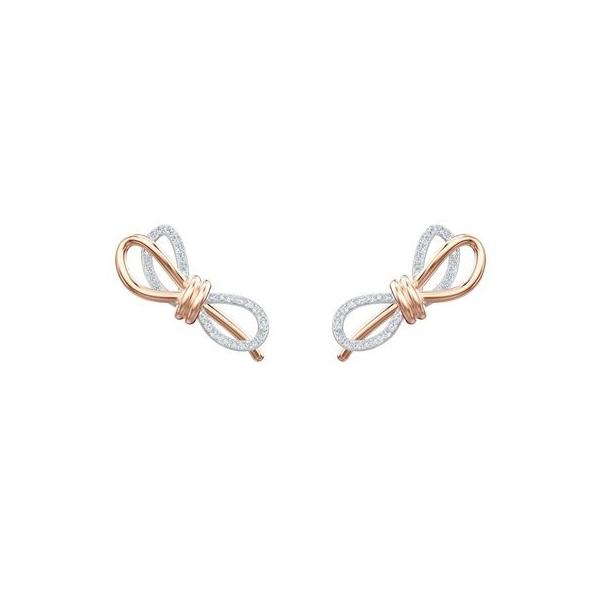 スワロフスキー リボン 揺れるピアス SWAROVSKI オニキス