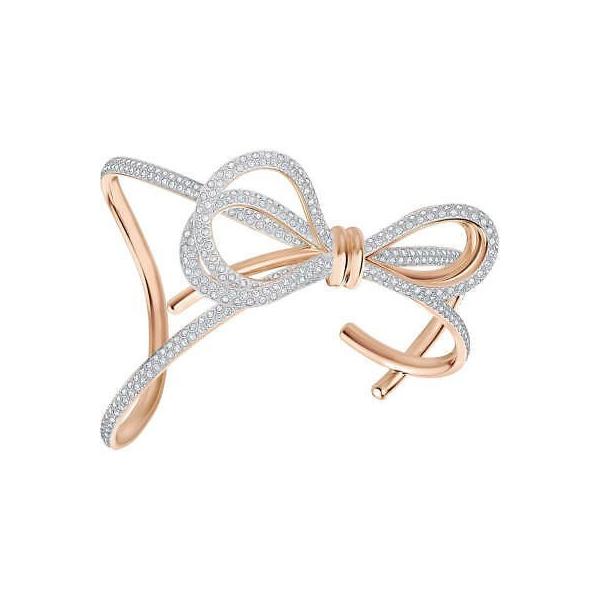 スワロフスキー Lifelong Bow バングル Lifelong Bow bangle, Bow, White, Mixed metal finish | Swarovski