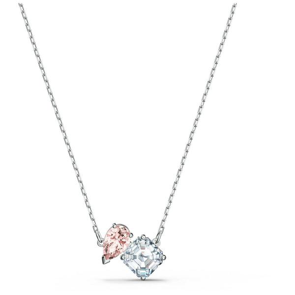 SWAROVSKI ピアス ATTRACT SOUL ピンク Attract ドロップピアス, ラウンドカット, ピンク, ロジウム