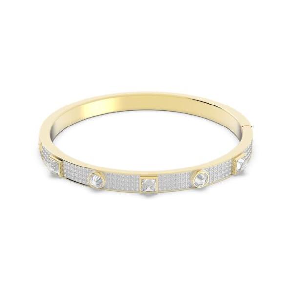 SWAROVSKI バングル Twisty バングル, ミックスカット, ピンク, ロジウム・プレー