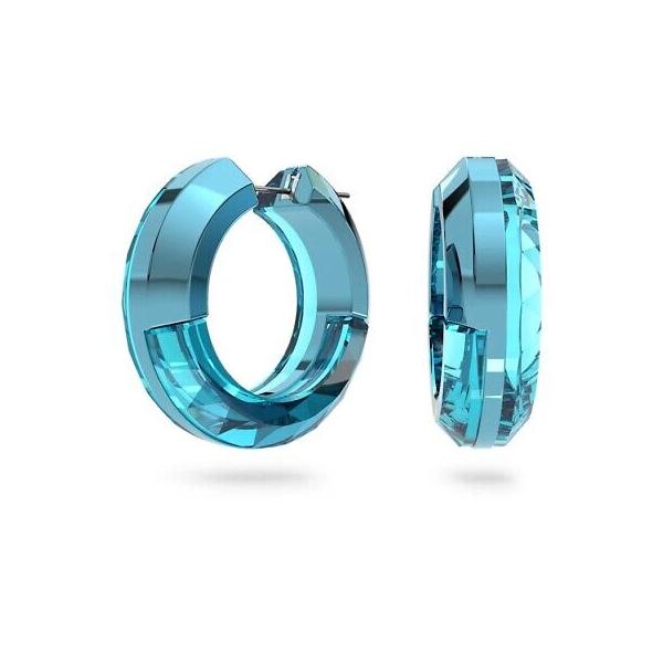 。*。様 新品未使用【スワロフスキー】Lucent フープ ピアス　ブルー SWAROVSKI（スワロフスキー） Swarovski Lucent フープピアス, ブルー