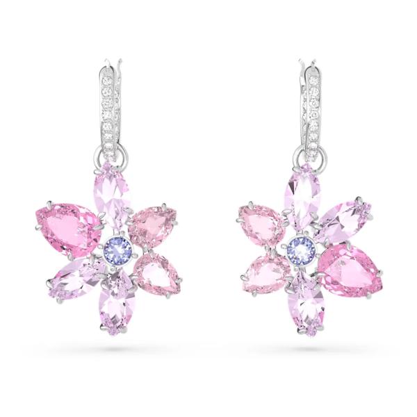 スワロフスキー Swarovski Holding ドロップピアス Holding ドロップピアス, グレー, ローズゴールドトーン・プレー