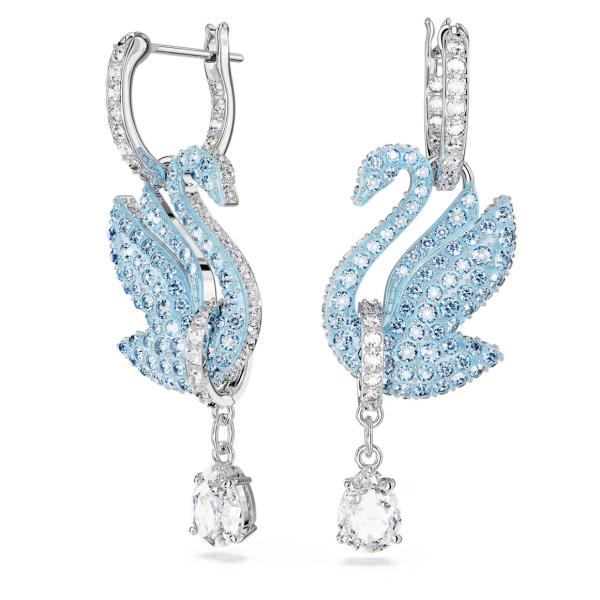 SWAROVSKI（スワロフスキー） ブルー Iconic Swan ドロップピアス