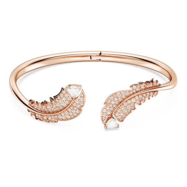 スワロフスキー　バングル Swarovski Nice Bangle Bracelet - Medium - White, Rose Gold
