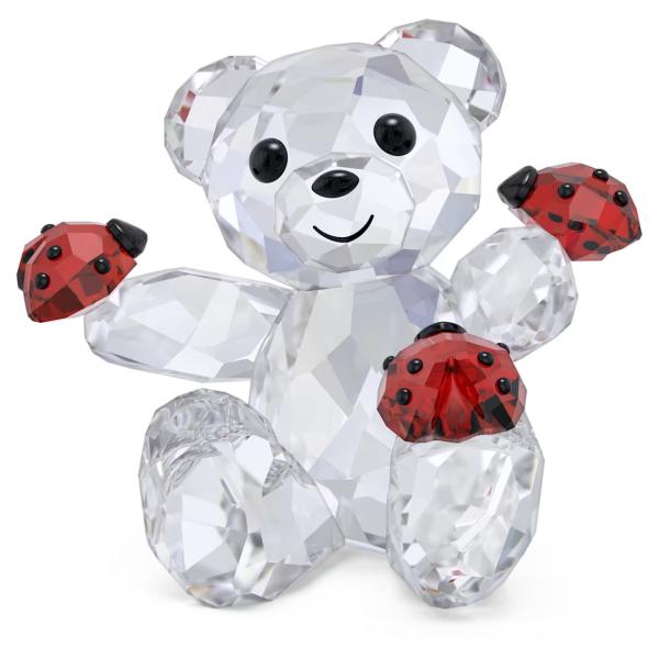 美品　スワロフスキー SWAROVSKI 花とテントウムシ オブジェ 置物 planetarium_5666852