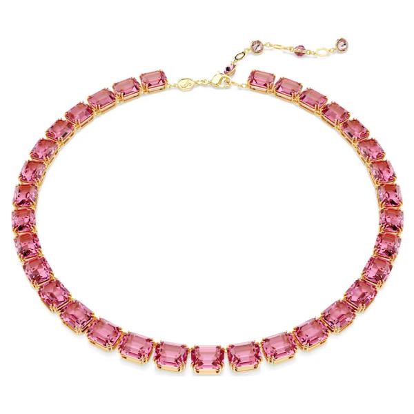 SWAROVSKI　Gema ペンダント フラワー　ピンク　ネックレス Gema ペンダント, ミックスカット, フラワー, ピンク, ロジウム