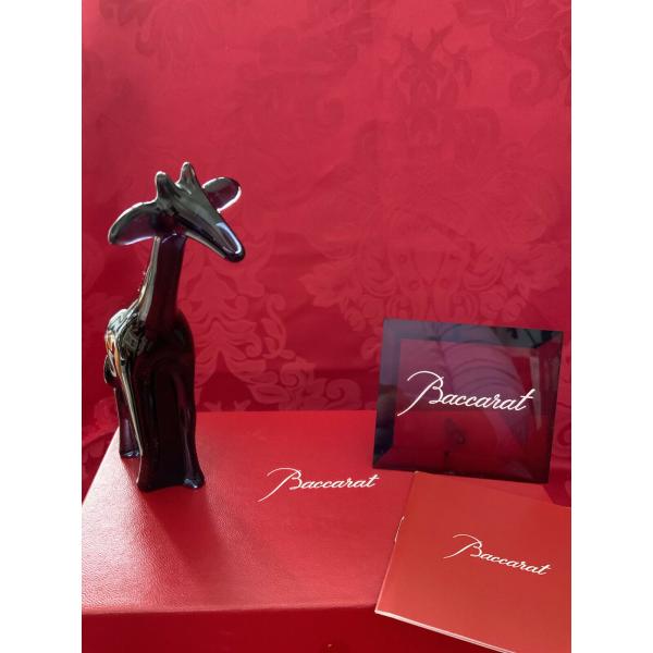 Baccarat クリスタルガラス キリンの置物 専用箱付き バカラ Baccarat 『キリン ブルー クリスタル 置物フィギュリン
