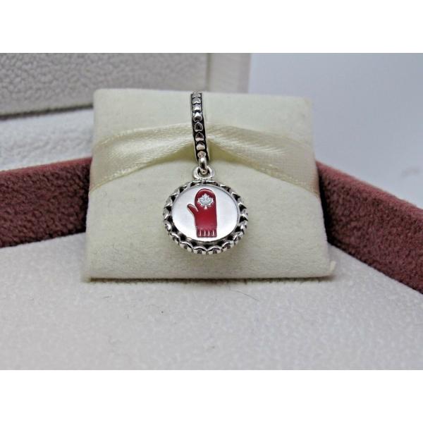 Pandora ph `[ Canadian Winter Mitten w/ Maple Leaf Charm Ji_  