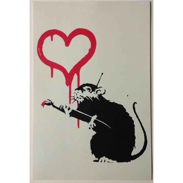 Banksy バンクシー LOVE RAT シルクスクリーン プリント WCP 