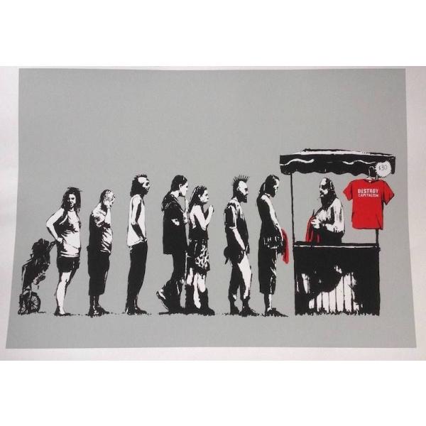 バンクシー シルクスクリーン Banksy バンクシー STOP & SEARCH WCP リプロダクション シルク