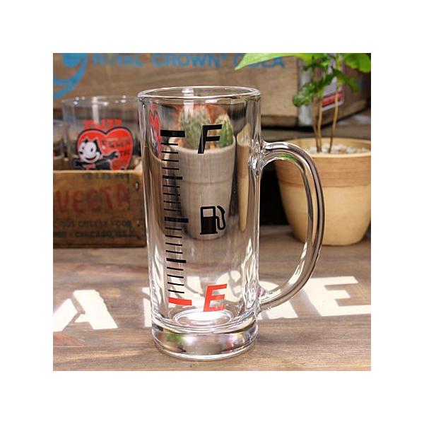 面白いビアグラス（ビールジョッキ）になります。車のガソリンメーターのようなデザインがプリントされたガラス製のビアグラスになります。ドリンクを注げばだんだん満タンになっていくわけですね♪飲み会で「飲んでるぅ？」なんて聞かれますがコレで一目瞭然...