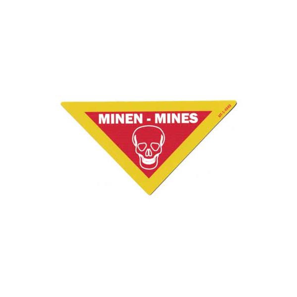 １００円ステッカーになります。１００円（税抜）で楽しめるオシャレなステッカーシリーズ！デザイン＆品質に拘った当店オススメのステッカーです♪コチラは「MINEN-MINES」サイン。地雷注意のサインですね、ボックスやテーブルの角にピッタリなス...