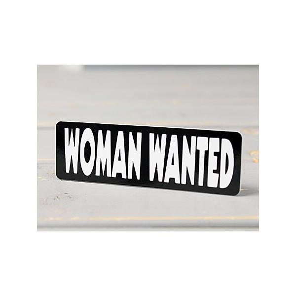 ステッカー ヘルメット 車 アメリカン おしゃれ バイク かっこいい WOMAN WANTED 女ほしい！