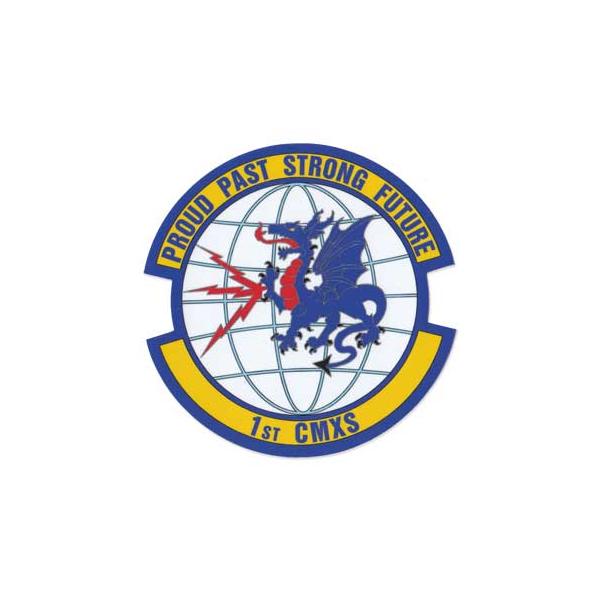 ステッカー ミリタリー アメリカン おしゃれ かっこいい 車 バイク ドラゴン アメリカ空軍 第1通信整備飛行隊