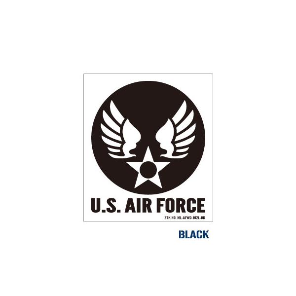 ミリタリー ステッカー US AIR FORCE アメリカ空軍 世田谷ベース エアフォース ウイングエンブレム 102型 Lサイズ ブラック