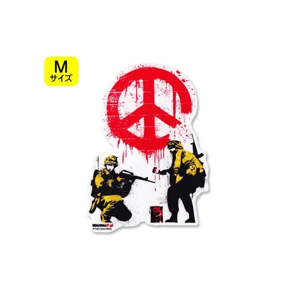 バンクシーのステッカーになります。正体不明のストリートアーティスト、バンクシー（BANKSY）。社会風刺をテーマにしたメッセージ性の強いアートで知られてますね！突如現れ、ゲリラ的手法で描き去る、芸術テロリスト。そんな謎多きバンクシーデザイン...