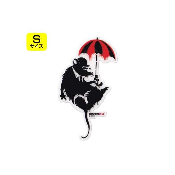 バンクシーのステッカーになります。正体不明のストリートアーティスト、BANKSY。社会風刺をテーマにしたメッセージ性の強いアートで有名ですね！世間を謎のアートで描き乱すバンクシーデザインのステッカーです♪コチラは「Business Rat」...