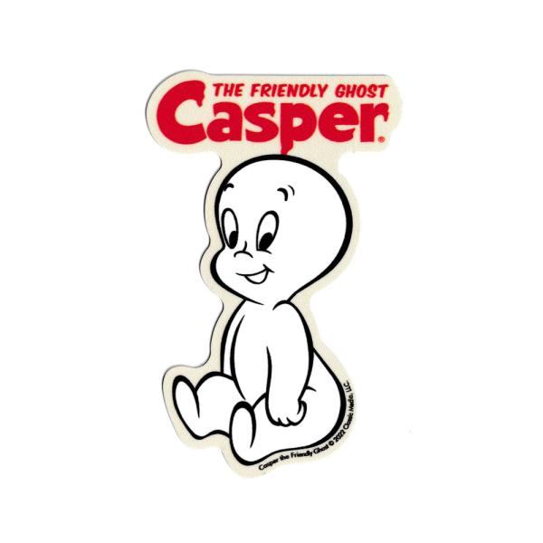 キャスパーのステッカーになります。映画にもなったアメリカの人気アニメ、Casper。人懐っこい少年ゴーストが主人公のファンタジーですね！白いオバケのQ太郎みたいなキャラクターで日本でも結構人気なんですよね♪屋外でも使用可能な良質ビニールを採...