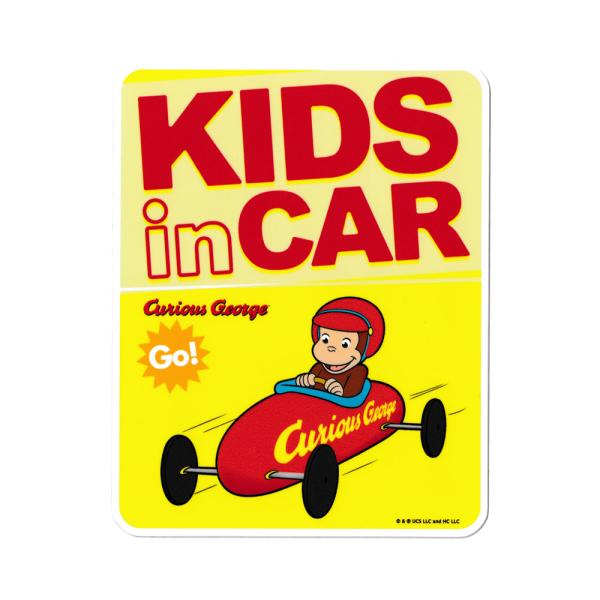 おさるのジョージ Curious George 子供が乗ってます ステッカー キャラクター アメリカ かわいい アニメ KIDS IN CAR ゴーカート