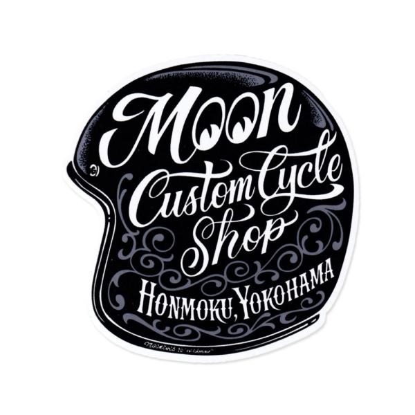 ムーンアイズ ステッカー バイク 車 アメリカン おしゃれ かっこいい ホットロッド MOONEYES MOON Custom Cycle Shop ヘルメットステッカー