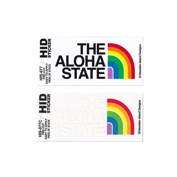 ステッカー ハワイ レインボー アメリカン おしゃれ 面白い かわいい 車 バイク アウトドア スーツケース THE ALOHA STATE