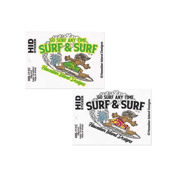 ステッカー サーフィン ハワイ アメリカン おしゃれ かわいい 車 バイク アウトドア スーツケース SURF&SURF