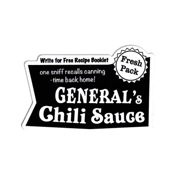 アメリカン・アドバタイズメント・ステッカーになります。アメリカの広告やラベルデザインをフィーチャーしたステッカーシリーズ。雰囲気バツグンのディープなアメリカンデザインです♪こちらはホームメイドテイストのチリソースのラベルデザイン！屋内外で使...