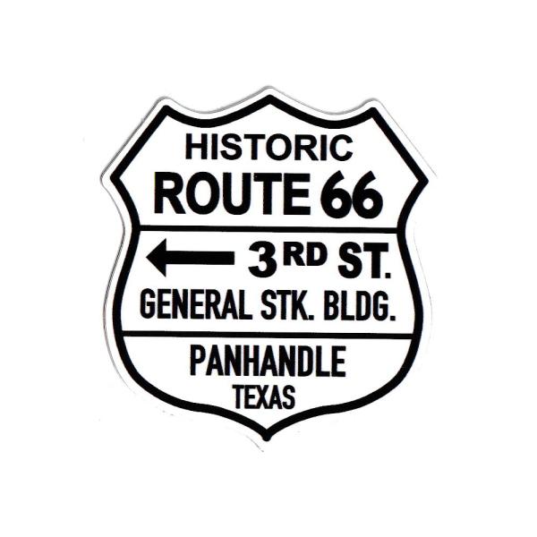 アメリカン・アドバタイズメント・ステッカーになります。アメリカの広告やラベルデザインをフィーチャーしたステッカーシリーズ。雰囲気バツグンのディープなアメリカンデザインです♪こちらはテキサス州のルート６６のストリート看板デザイン！屋内外で使用...