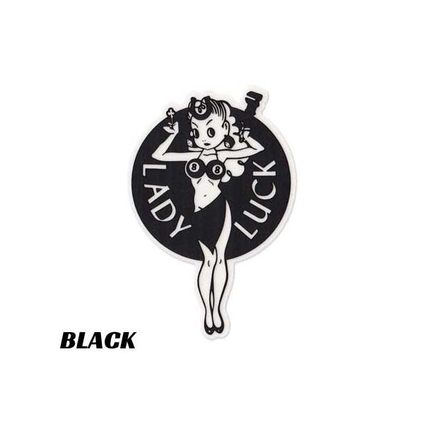 レディーラック レディラック LADY LUCK ステッカー アメリカン セクシー おしゃれ かわいい レトロ 幸運 ラッキー 車 バイク ブラック