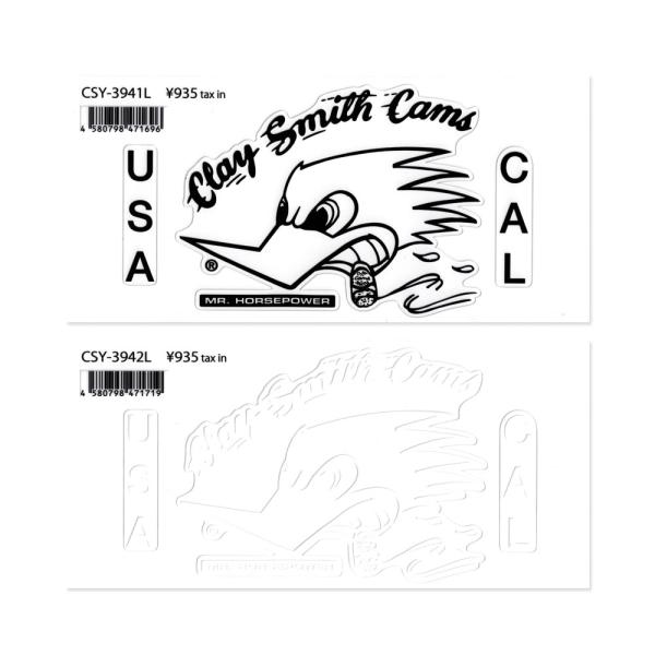 クレイスミスのステッカーになります。レースシーンのみならずアメカジ界でも人気なスピードスター、Clay Smith。こちらはクリアビニール製ステッカーです♪お馴染みのウッドペッカーをラインで表現したシンプル・イズ・ベストなデザイン！屋内外で...