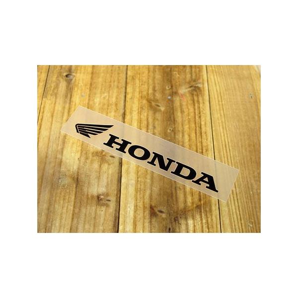 ステッカー ホンダ アメリカン 車 おしゃれ バイク ヘルメット かっこいい HONDA 転写式 ウイング ロゴ ブラック サイズS