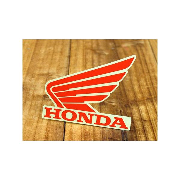 ステッカー ホンダ アメリカン 車 おしゃれ バイク ヘルメット かっこいい HONDA ウイング レッド 左向き